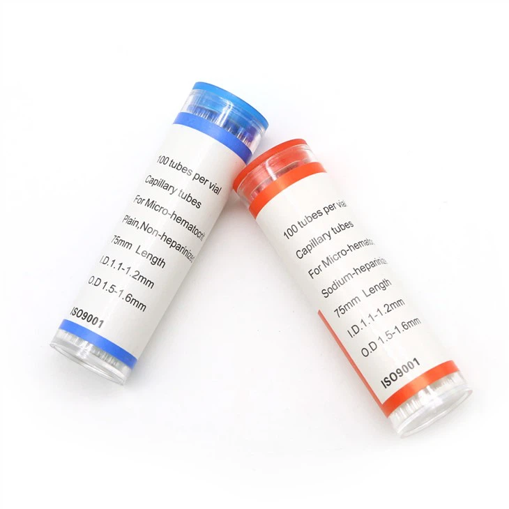 Medical Disposable Glass Red Blue Micro Hematocrit capillary Tube For Blood Collection